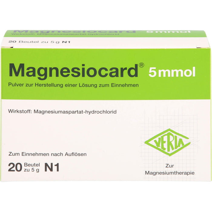 Magnesiocard 5 mmol Beutel zur Magnesiumtherapie, 20 pc Sachets