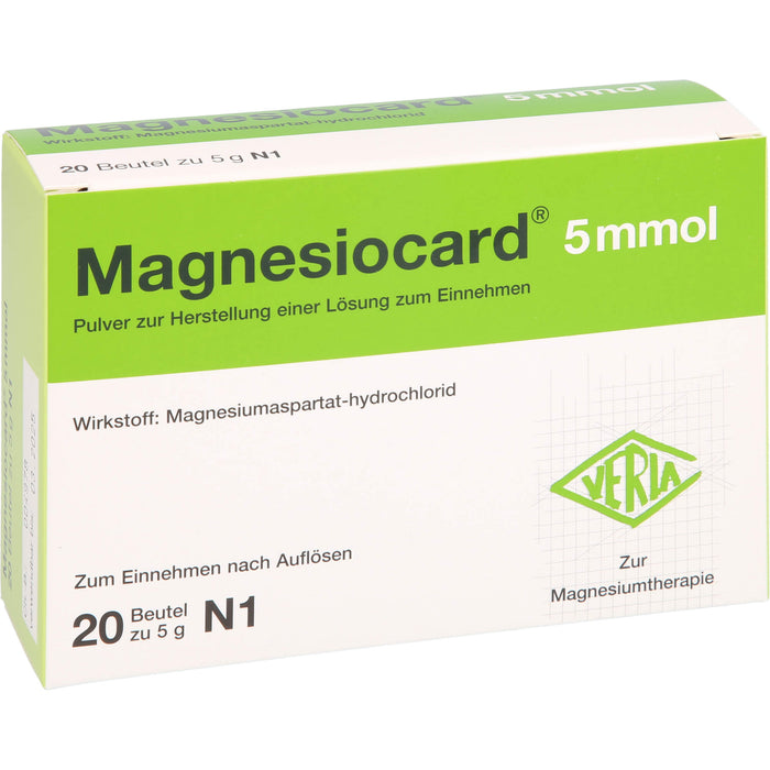 Magnesiocard 5 mmol Beutel zur Magnesiumtherapie, 20 pc Sachets