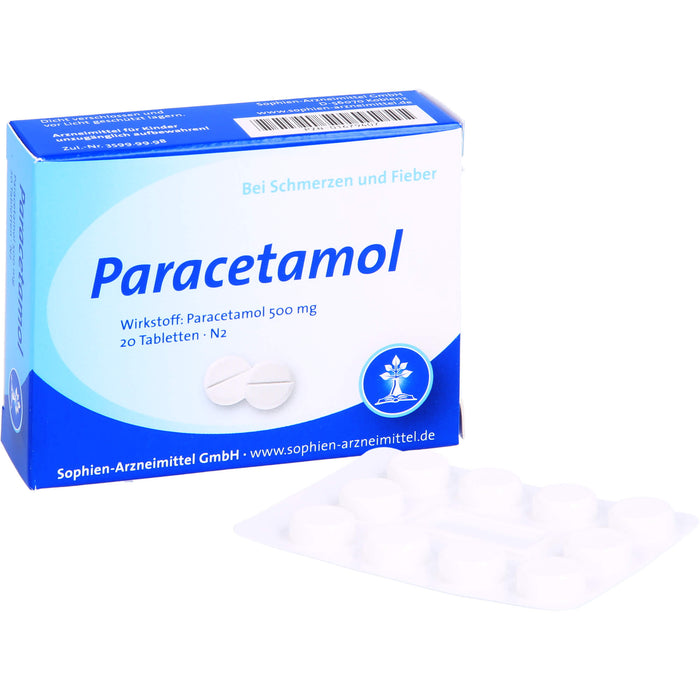 Sophien-Arzneimittel Paracetamol 500 mg Tabletten, 20 pc Tablettes