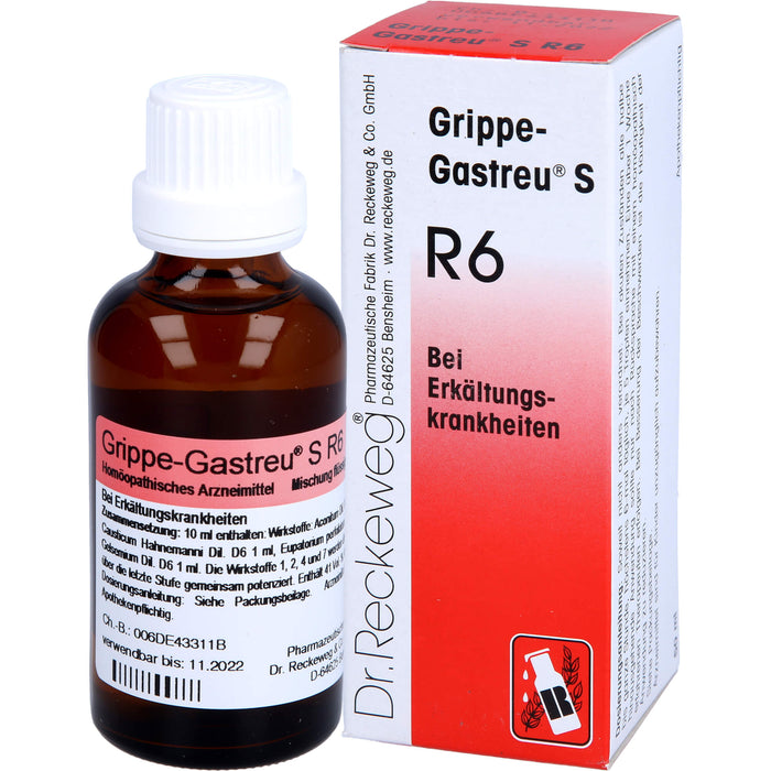 Dr.Reckeweg Grippe-Gastreu S R6 Tropfen bei Erkältungskrankheiten, 50 ml Lösung