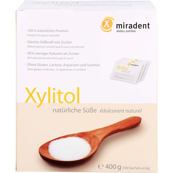 miradent Xylitol natürlicher Zuckaustauschstoff Sachets, 400 g Pulver