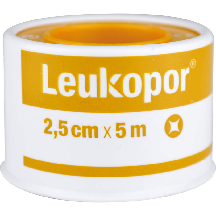 Leukopor 2,5 cm x 5 m zur Fixierung von Verbänden, 1 pcs. Patch