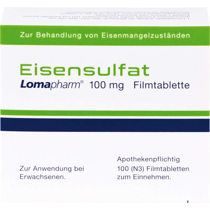 Eisensulfat Lomapharm 100 mg, 100 pcs. Tablets