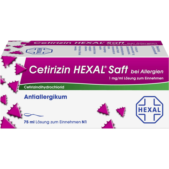 Cetirizin HEXAL Saft bei Allergien, 75 ml Lösung