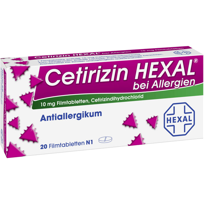 Cetirizin HEXAL Tabletten bei Allergien, 20 pc Tablettes