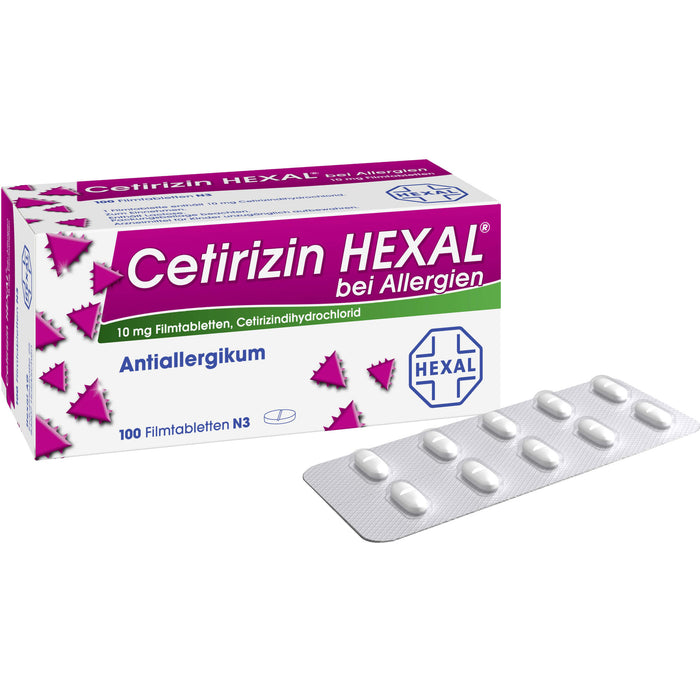 Cetirizin HEXAL Tabletten bei Allergien, 100 St. Tabletten