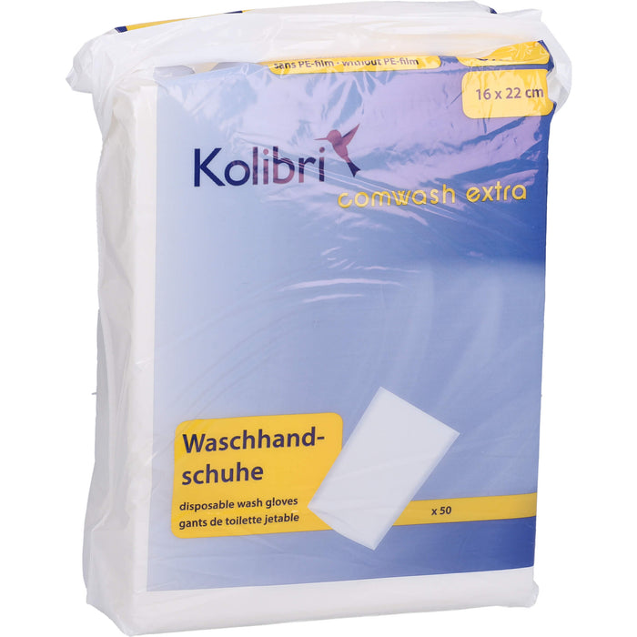 Kolibri comwash extra Einweg-Waschhandschuhe unfoliert 16 x 22 cm, 50 pc Gants