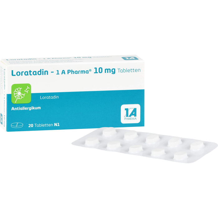 Loratadin - 1A Pharma 10 mg Tabletten Antiallergikum, 20 pcs. Tablets