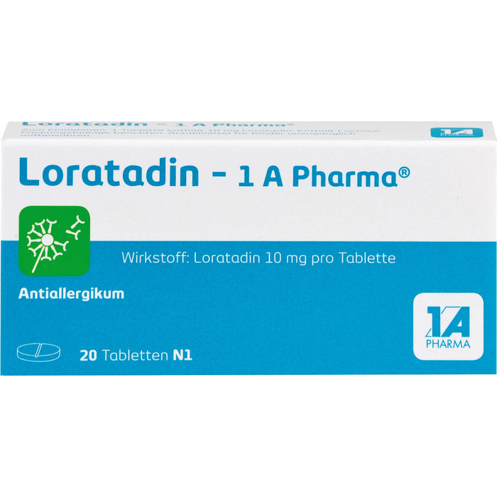 Loratadin - 1A Pharma 10 mg Tabletten Antiallergikum, 20 pcs. Tablets