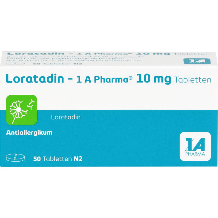 1 A Pharma Loratadin akut 10 mg Tabletten bei Allergien, 50 St. Tabletten