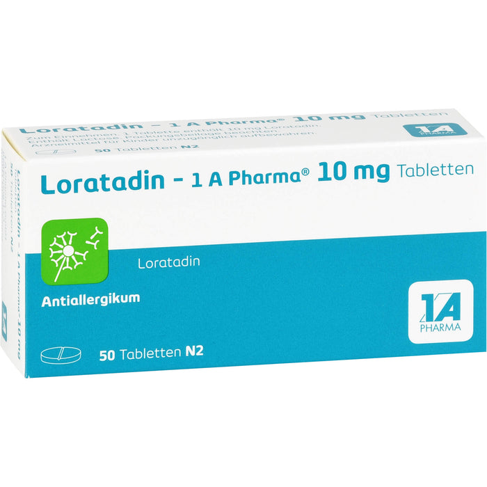 1 A Pharma Loratadin akut 10 mg Tabletten bei Allergien, 50 pcs. Tablets