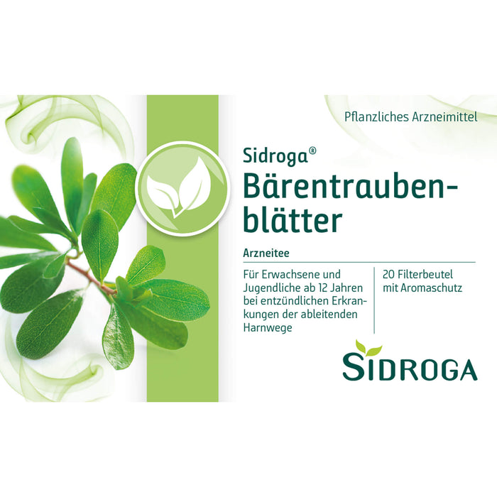 Sidroga Bärentraubenblätter Arzneitee bei entzündlichen Erkrankungen der ableitenden Harnwege, 20 pc Sac filtrant