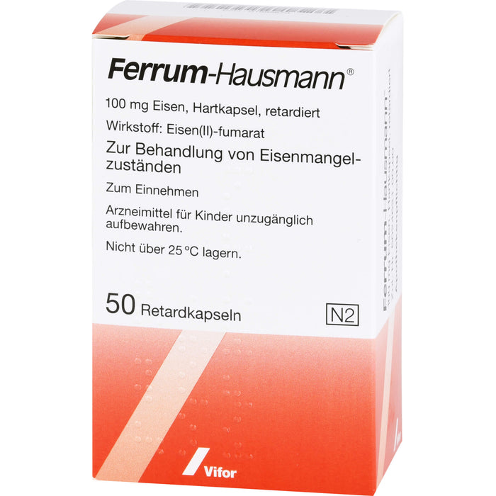 Ferrum-Hausmann Hartkapseln zur Behandlung von Eisenmangelzuständen, 50 pc Capsules