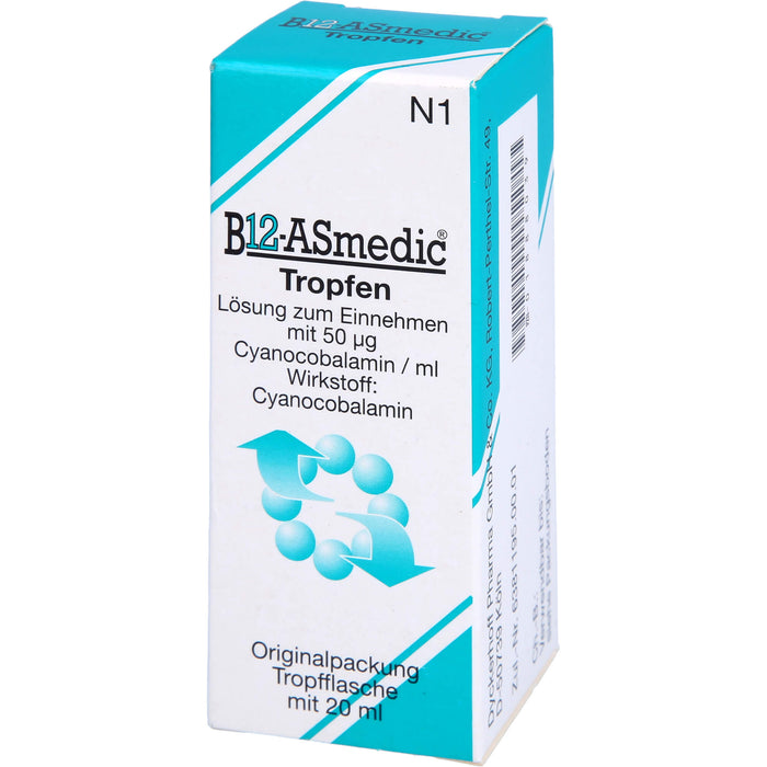 B12 Asmedic Tropfen Vitaminpräparat, 20 ml Lösung