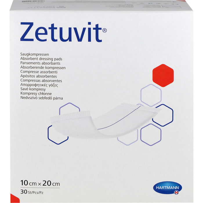 Zetuvit Saugkompressen unsteril 10 x 20 cm, 30 pc Compresses