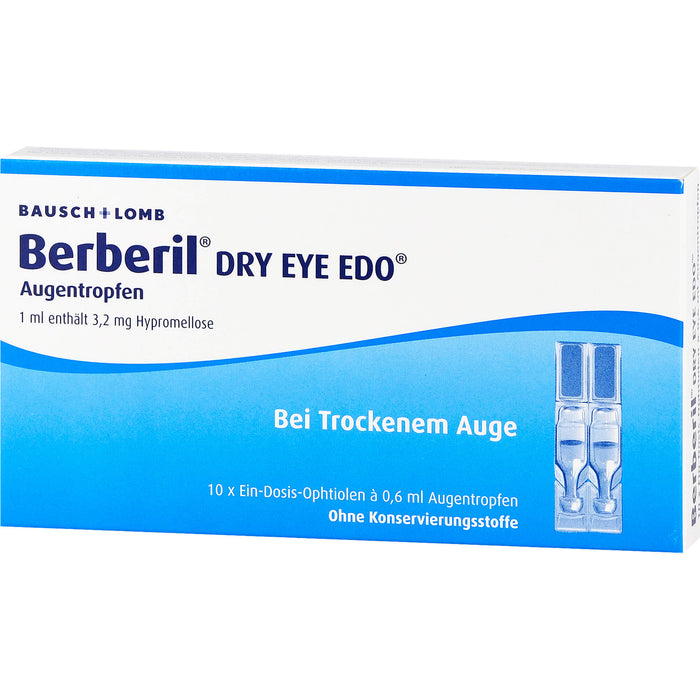 Berberil Dry Eye EDO Augentropfen bei trockenem Auge, 10 pc Pipettes à dose unique