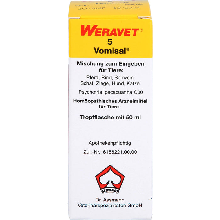 WERAVET  5 Vomisal Tropfflasche, 50 ml Lösung