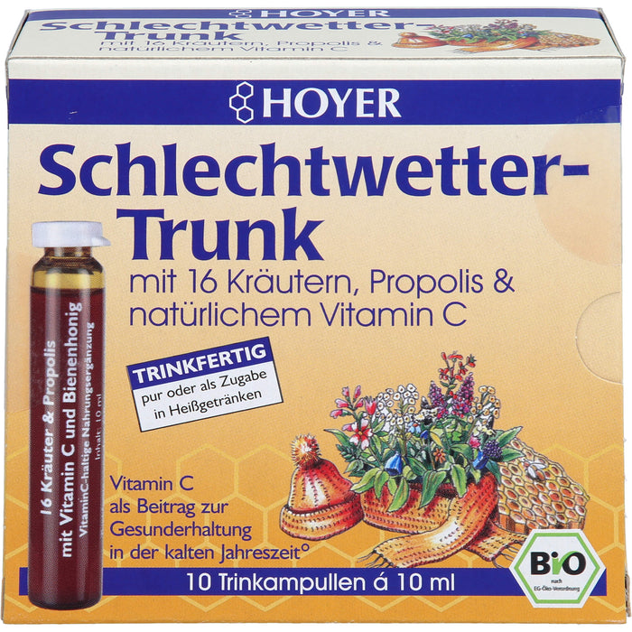 Hoyer Schlechtwetter-Trunk Trinkampullen zur Stärkung der Abwehrkräfte, 10 pcs. Ampoules