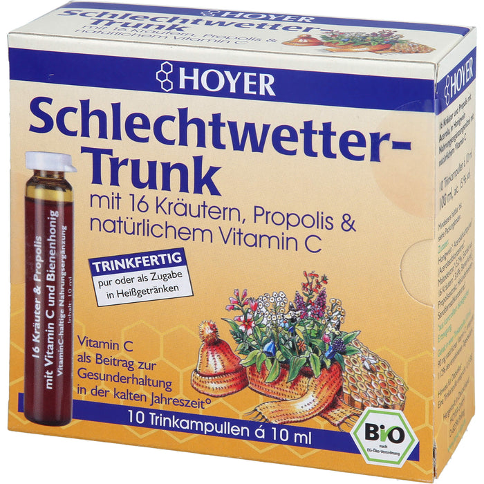 Hoyer Schlechtwetter-Trunk Trinkampullen zur Stärkung der Abwehrkräfte, 10 pcs. Ampoules