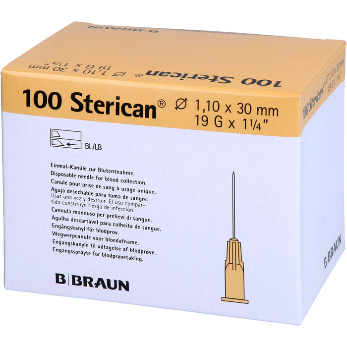 Sterican Kanülen 19GX1 1/4 1,1X30mm, 100 St KAN