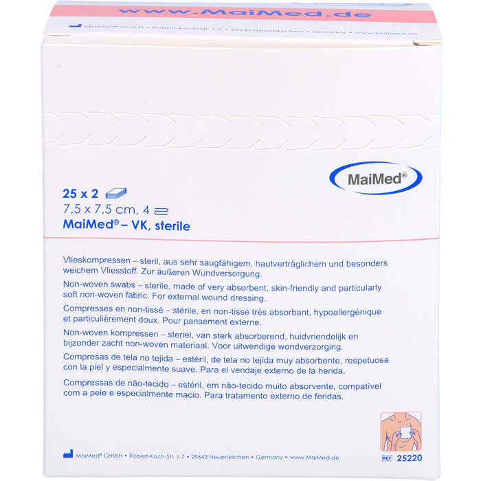 MaiMed Vlieskompressen - steril 7,5 x 7,5 cm, 50 pc Compresses