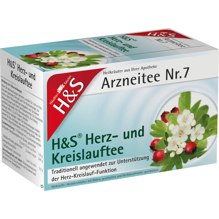 H&S Herz- und Kreislauftee Arzneitee Nr. 7, 20 pc Sac filtrant