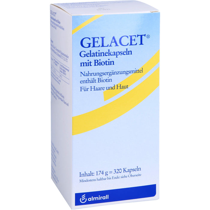 GELACET Gelatinekapseln mit Biotin für Haare und Haut, 320 St. Kapseln