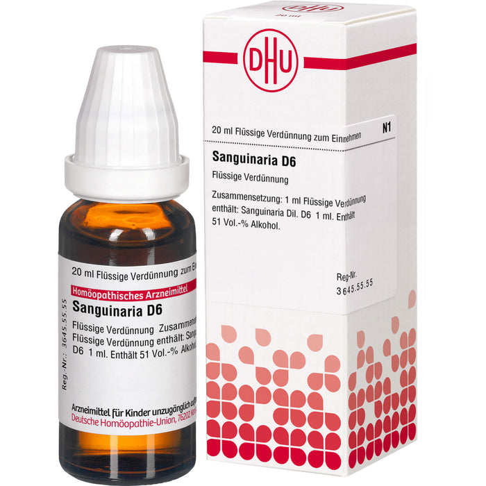 Sanguinaria D6 DHU Dilution, 20 ml Lösung