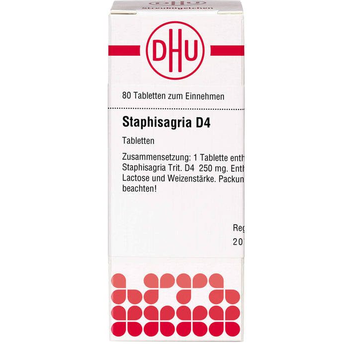 DHU Staphisagria D4 Tabletten, 80 pc Tablettes