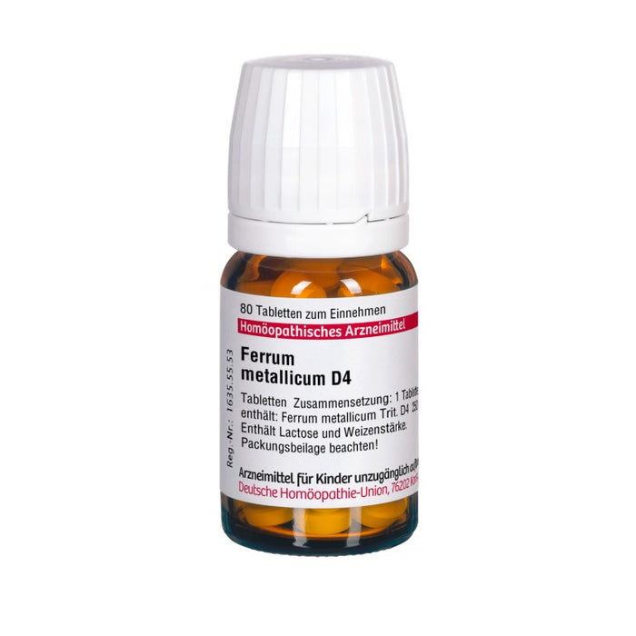 DHU Ferrum metallicum D4 Tabletten, 80 St. Tabletten