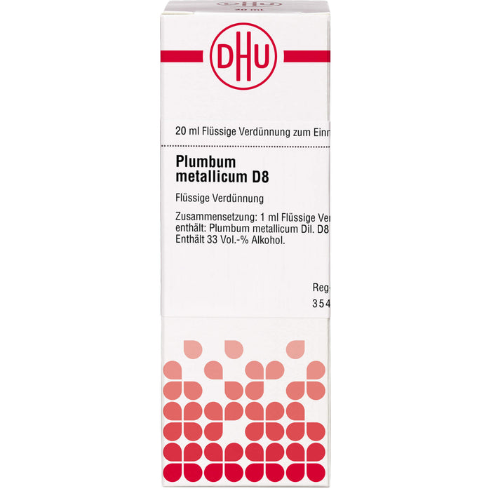 Plumbum metallicum D8 DHU Dilution, 20 ml Lösung