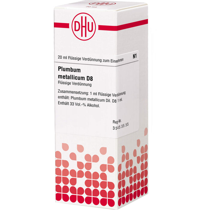 Plumbum metallicum D8 DHU Dilution, 20 ml Lösung