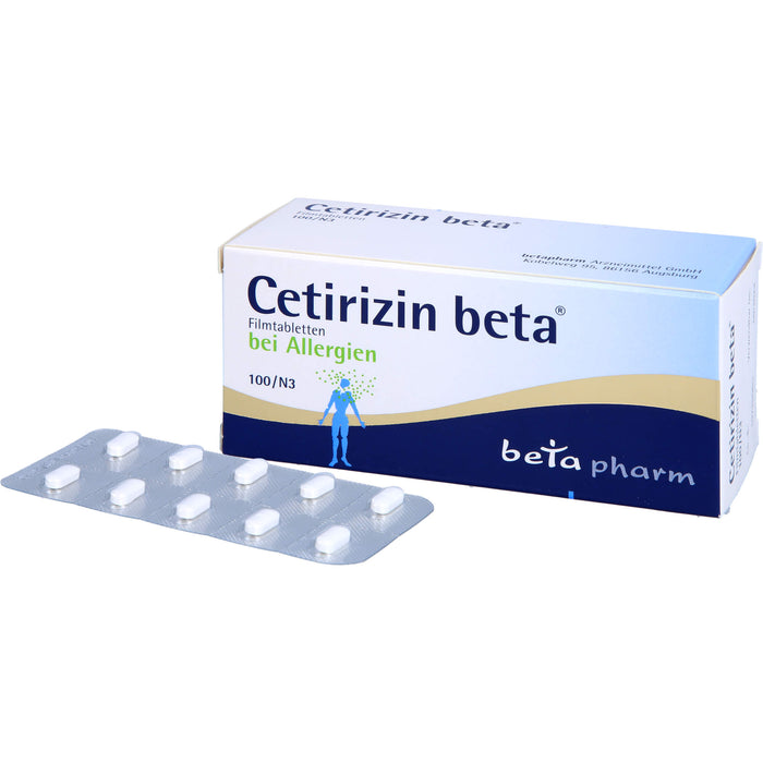 Cetirizin beta Filmtabletten bei Allergien, 100 pcs. Tablets