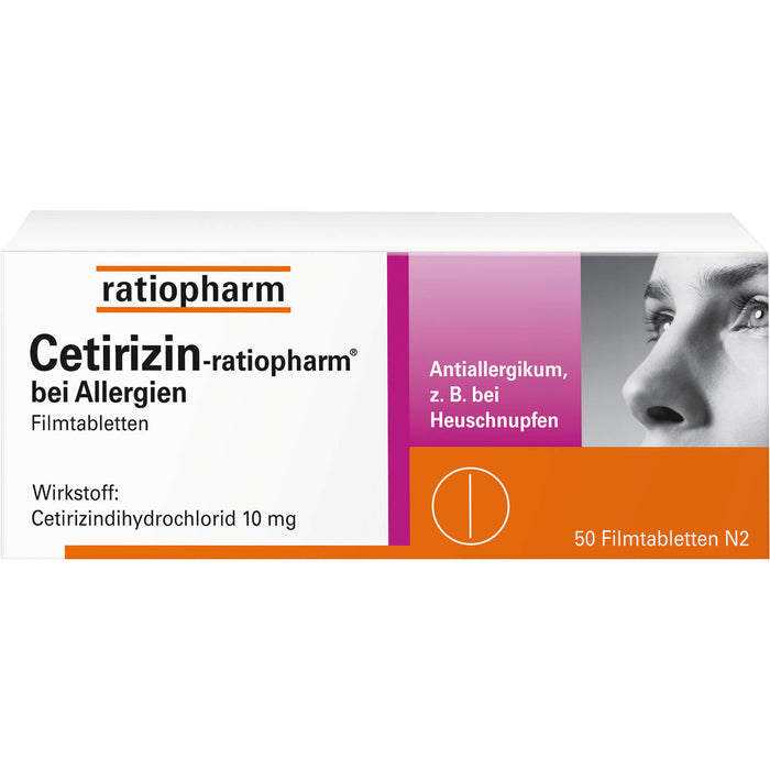 Cetirizin-ratiopharm 10 mg bei Allergien Filmtabletten, 50 St. Tabletten