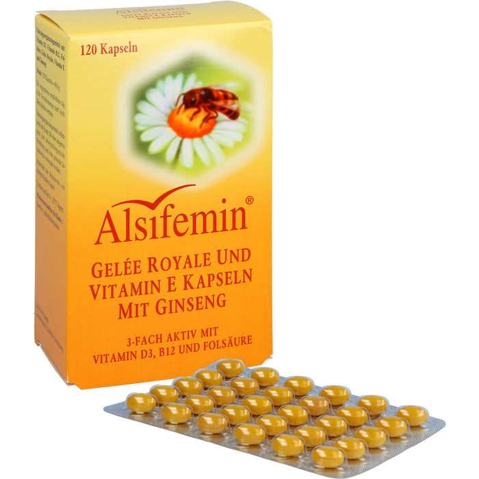 Alsifemin Gelée Royale und Vitamin E Kapseln mit Ginseng , 120 St. Kapseln