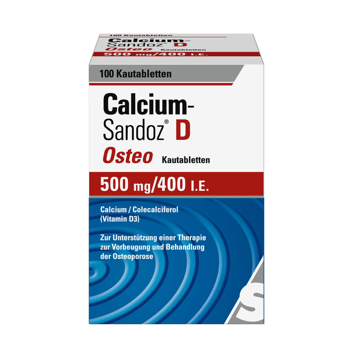 Calcium-Sandoz D Osteo 500 mg/400 I.E. Kautabletten, 100 St. Tabletten