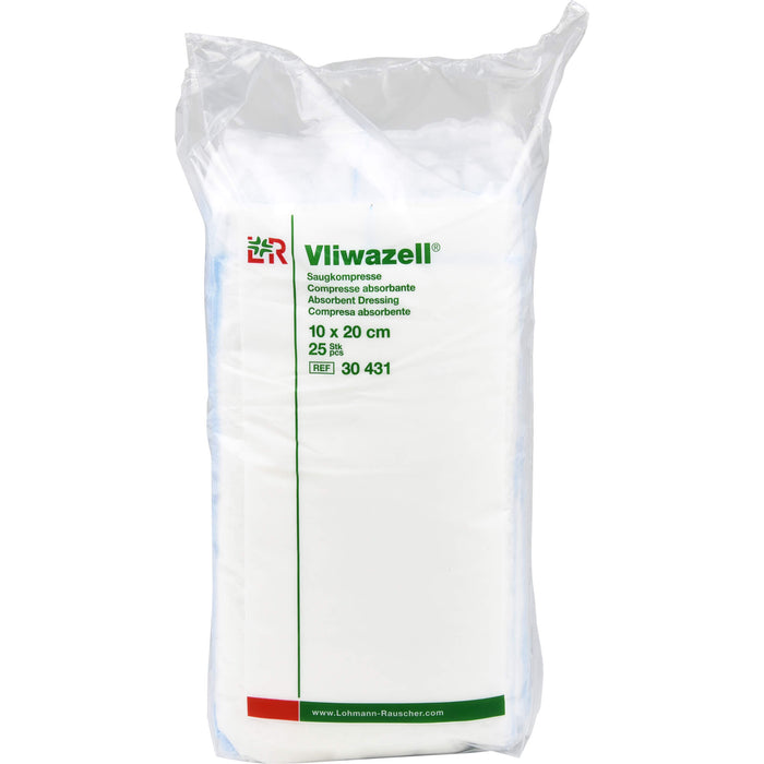 L & R Vliwazell Saugkompressen 10 x 20 cm, 25 pcs. Compresses