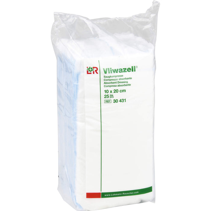 L & R Vliwazell Saugkompressen 10 x 20 cm, 25 pcs. Compresses