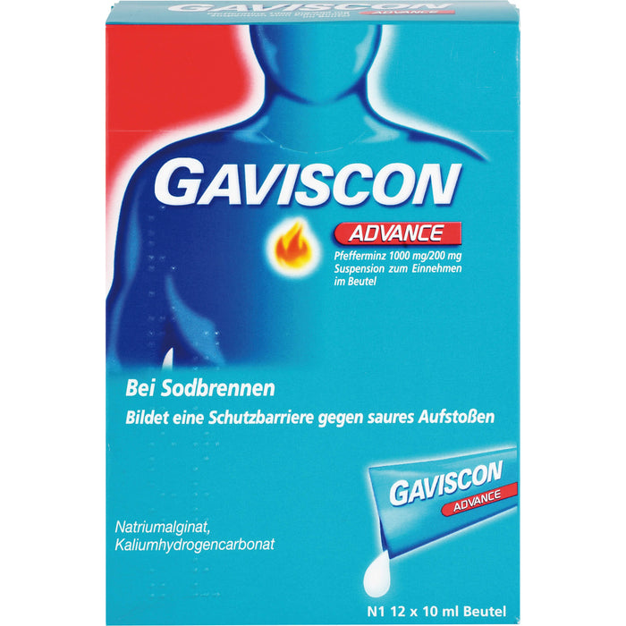 GAVISCON Advance Pfefferminz Suspension, 12 pc Sachets