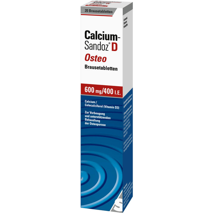 Calcium-Sandoz D Osteo 600 mg/400 I.E. Brausetabletten, 20 pc Tablettes