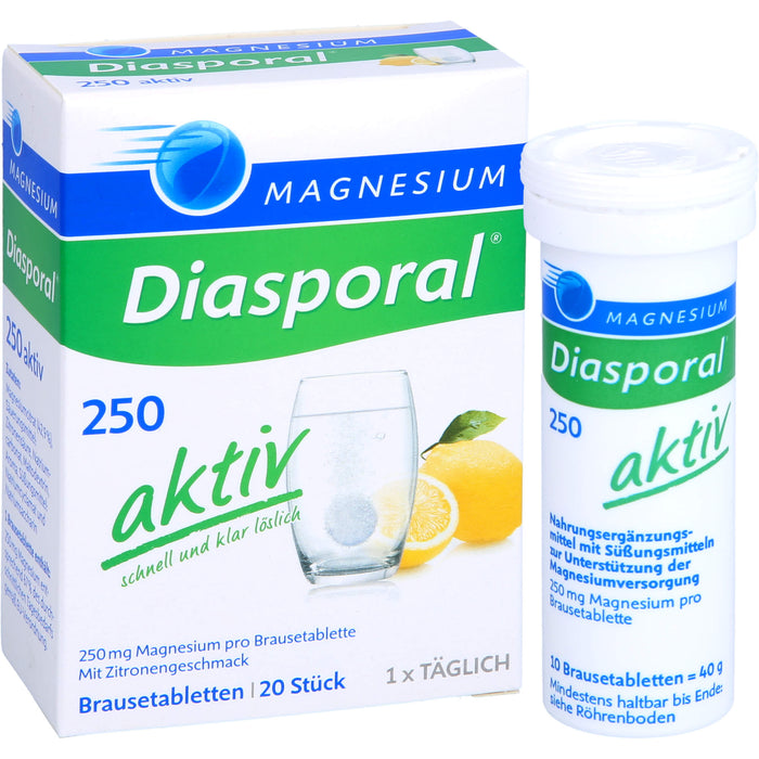 Magnesium-Diasporal 250 aktiv Brausetabletten, 20 St. Tabletten