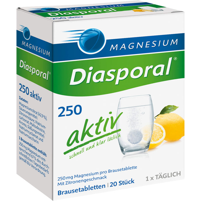 Magnesium-Diasporal 250 aktiv Brausetabletten, 20 pcs. Tablets