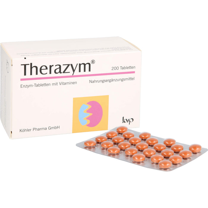 Therazym Tabletten mit Enzymen  und Vitaminen, 200 pc Tablettes