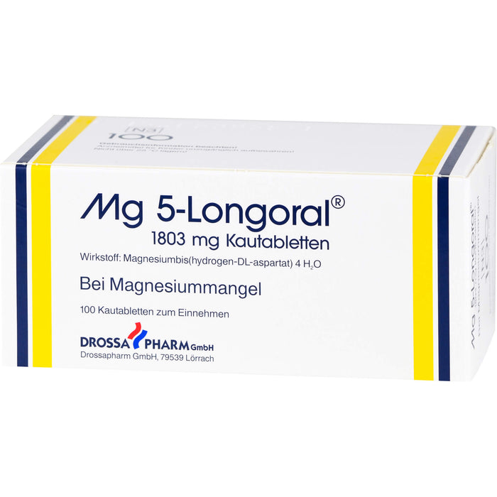 Mg 5-Longoral 1803 mg Kautabletten bei Magnesiummangel, 100 St. Tabletten