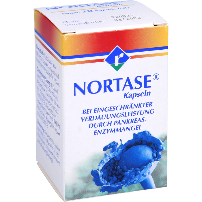 NORTASE Kapseln bei eingeschränkter Verdauungsleistung durch Pankreasenzymmangel, 20 pcs. Capsules