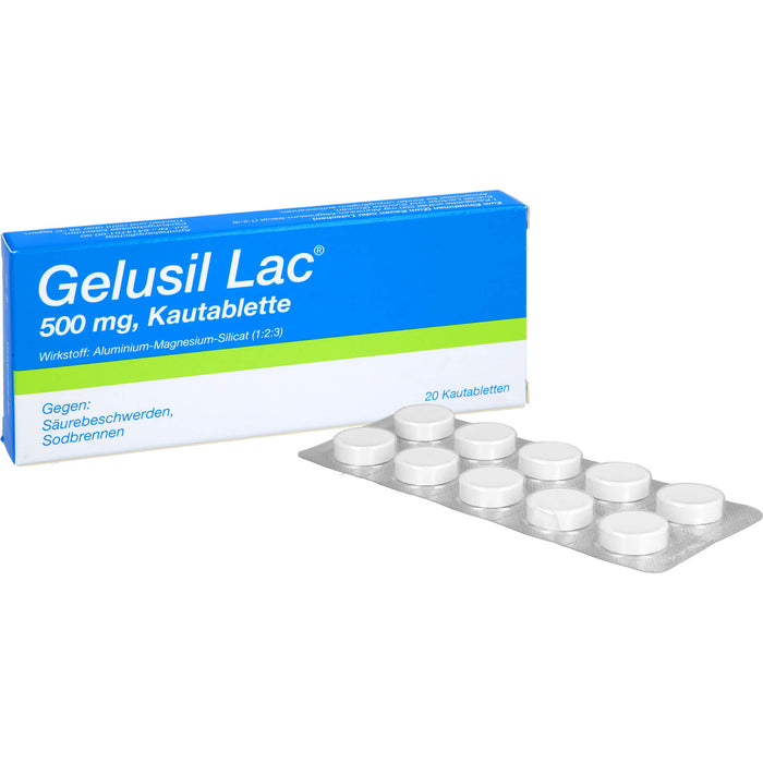 Gelusil Lac Kautabletten gegen Säurebeschwerden, Sodbrennen, 20 pc Tablettes