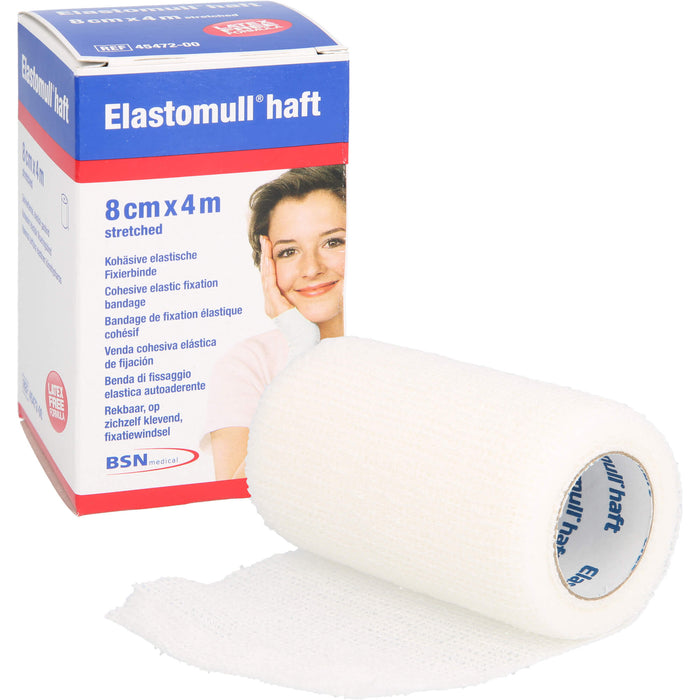 Elastomull haft 8 cm x 4 m kohäsive, elastische Fixierbinde, 1 pcs. Bandage