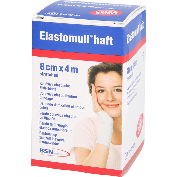 Elastomull haft 8 cm x 4 m kohäsive, elastische Fixierbinde, 1 pcs. Bandage