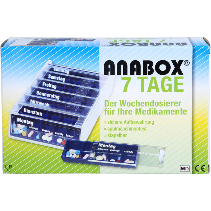 ANABOX 7 Tage Wochendosierer blau, 1 St