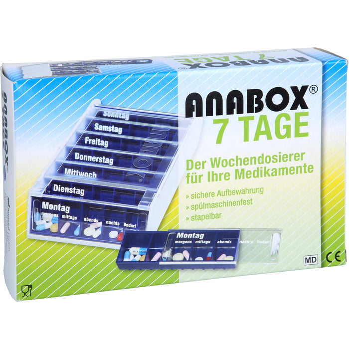 ANABOX 7 Tage Wochendosierer blau, 1 St. Dosette